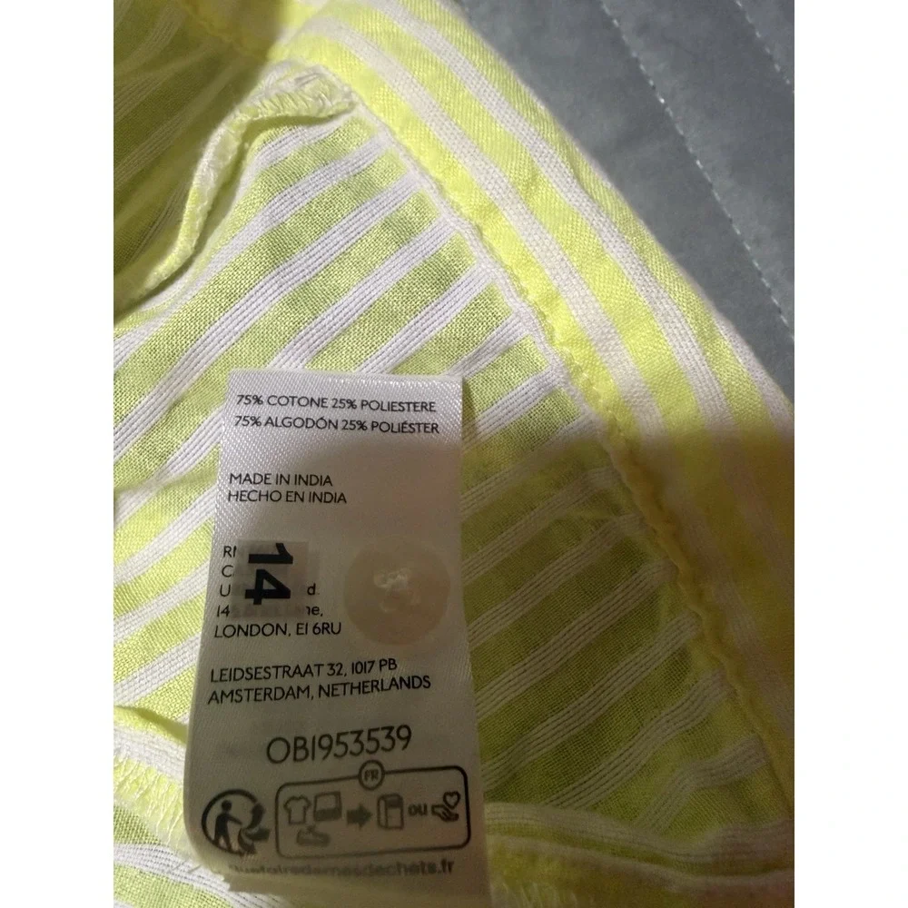 Maeve Anthropologie NWT Yellow & White Striped Button Halter Top Backless XS - Picture 13 of 14